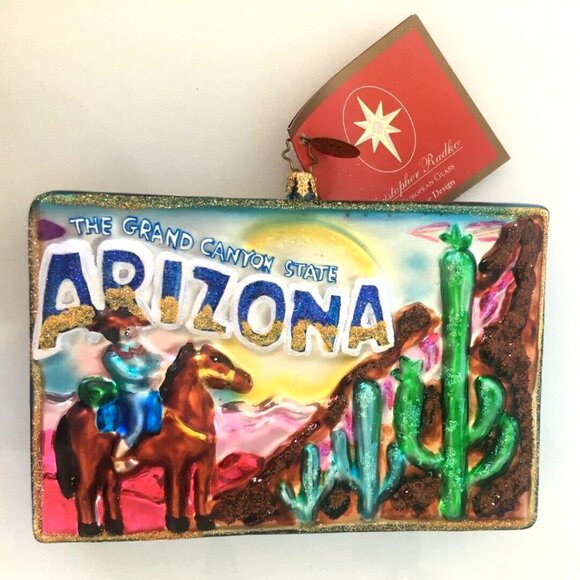 ✨NEW Rare Christopher Radko ARIZONA State Grand Canyon Handmade Glass Ornament ✨ - Picture 4 of 8